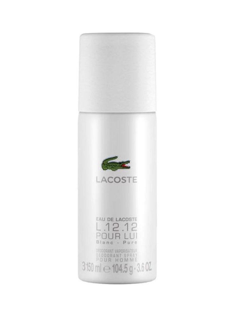 Lacoste L.12.12 White Deodorant Spray 150Ml for Men - 150ml