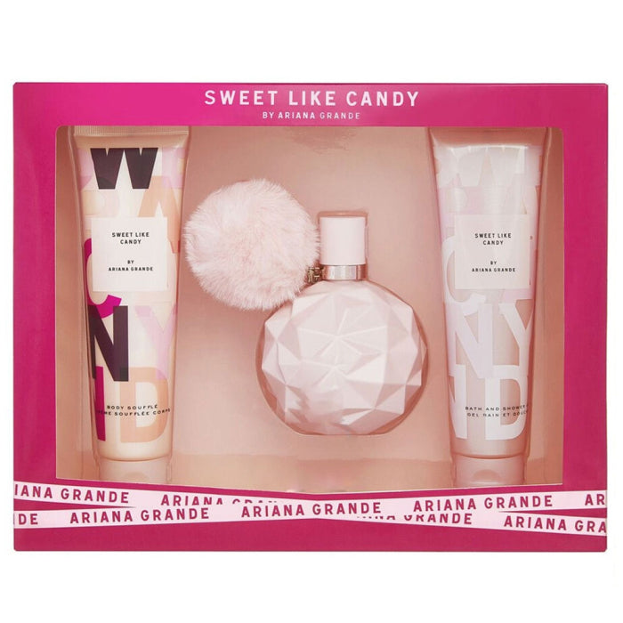 Ariana Grande 3 Piece Sweet Like Candy Gift Set (EDP 100ml + Body souffle 100ml + SG 100ml) - 300ml