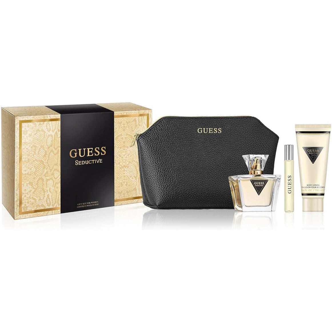 GUESS Seductive Women  Gift Set (EDT 75ml + Body Lotion 100ml + Mini 15ml +Pouch)