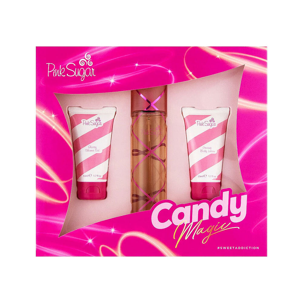 Aquolina Pink Sugar Candy Magic Glossy Gift Set (Shower Gel 50ml, Body Lotion 50ml)
