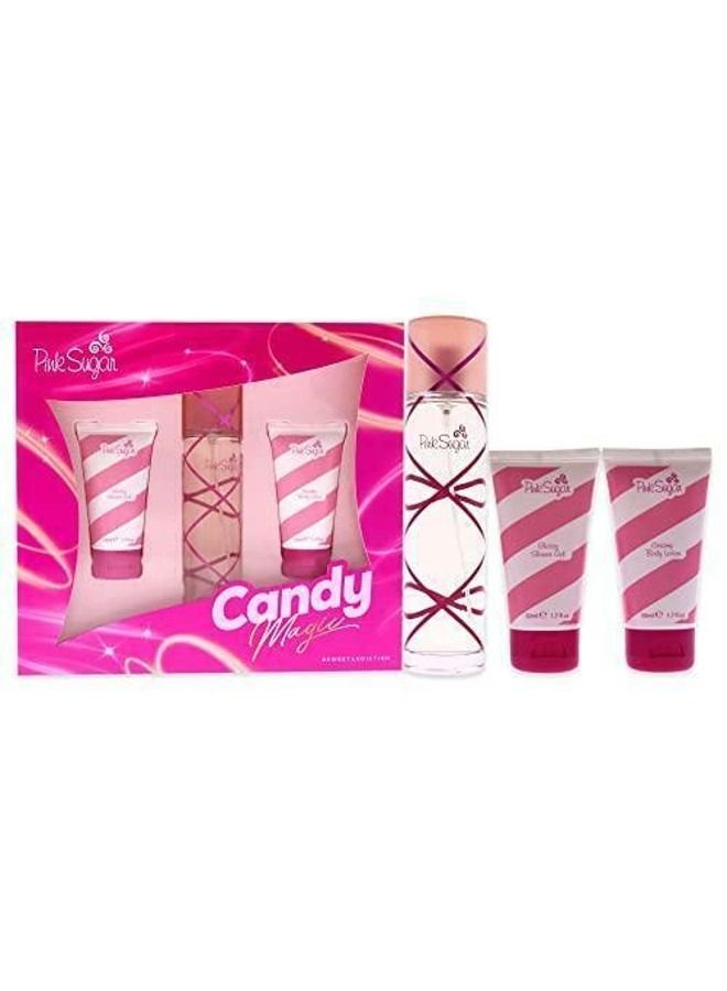 Aquolina Pink Sugar Candy Magic Glossy Gift Set (Shower Gel 50ml, Body Lotion 50ml)