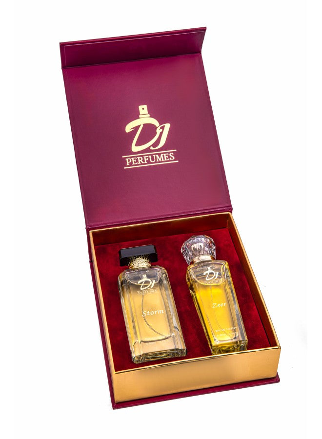 DJ Perfumes 2pcs 80ml Gift Set for Men & Women(Storm EDP 80ml + Zeer EDP 80ml)