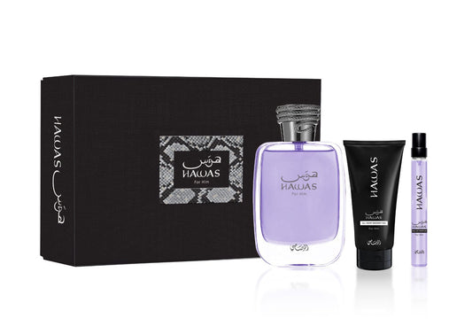 Rasasi Hawas Men EDP 100ml + EDP 10ml Mini + Shower Gel 60ml